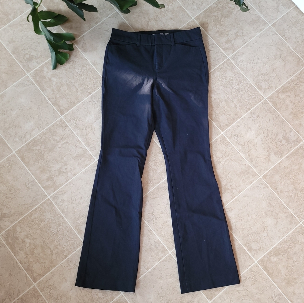 Navy Blue High-Waisted Mini Pixie Flare Gap Dress Pants